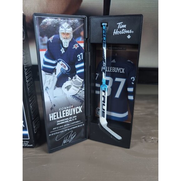 2021 Connor Hellebuyck TIM HORTONS LIMITED EDITION Collectible Stick & Locker - Picture 2 of 10